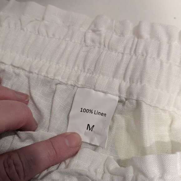 Vintage 100% Linen White Pants - Medium - Picture 6 of 6